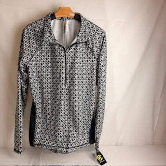 Champion C9 Long Sleeve 1/4 Zip Pullover | Black/White Geometric, Size L, NWT - Picture 1 of 9
